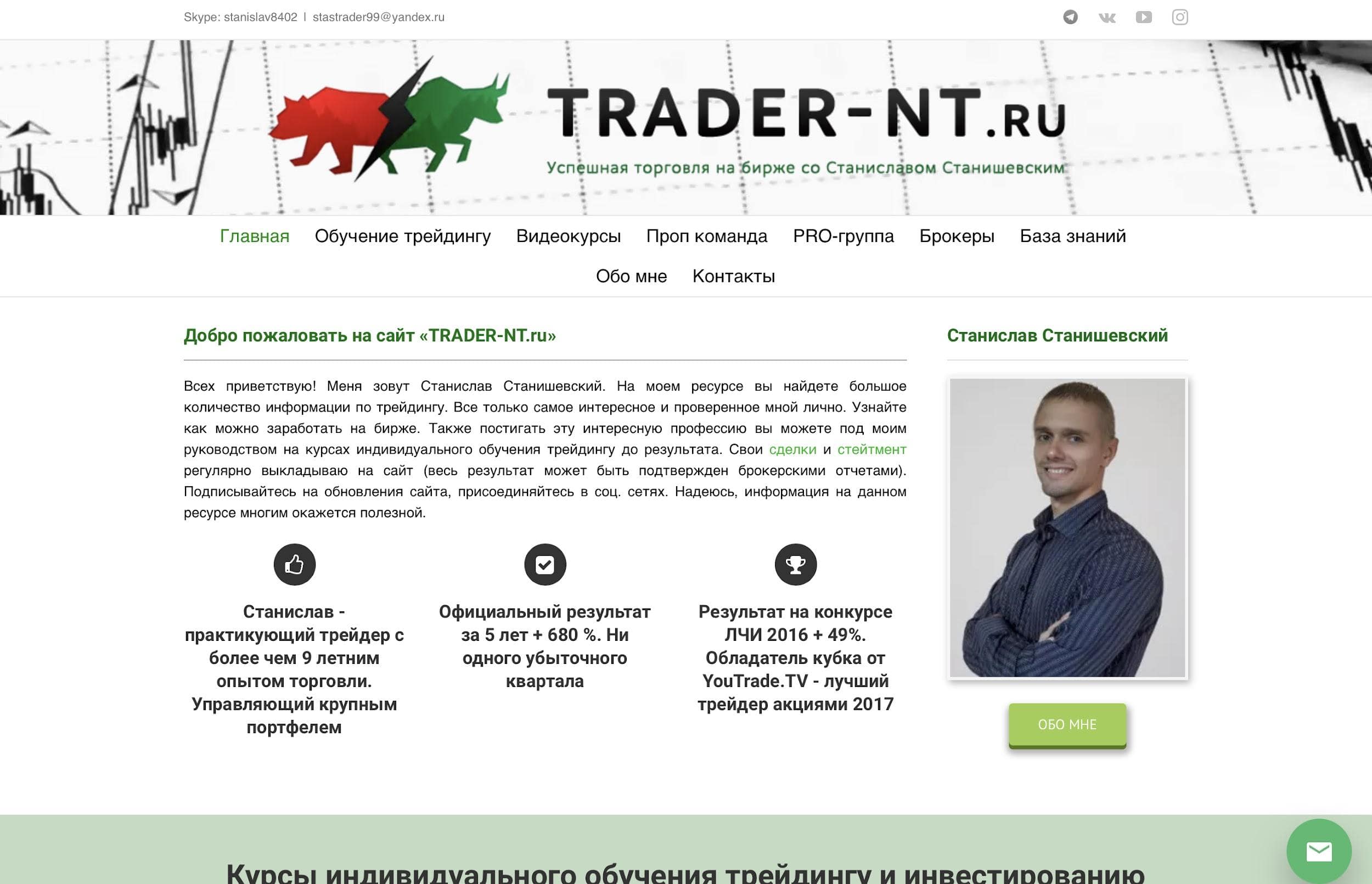 Обучение трейдингу и инвестированию от Станислава Сташевского - сайт